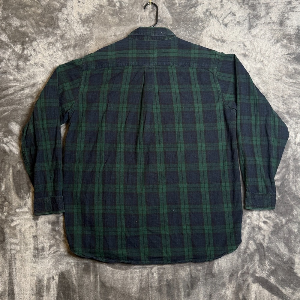 L.L. Bean Mens Flannel Green Long Sleeve Button Down Collard Shirt Size XL-Tall - Picture 7 of 7